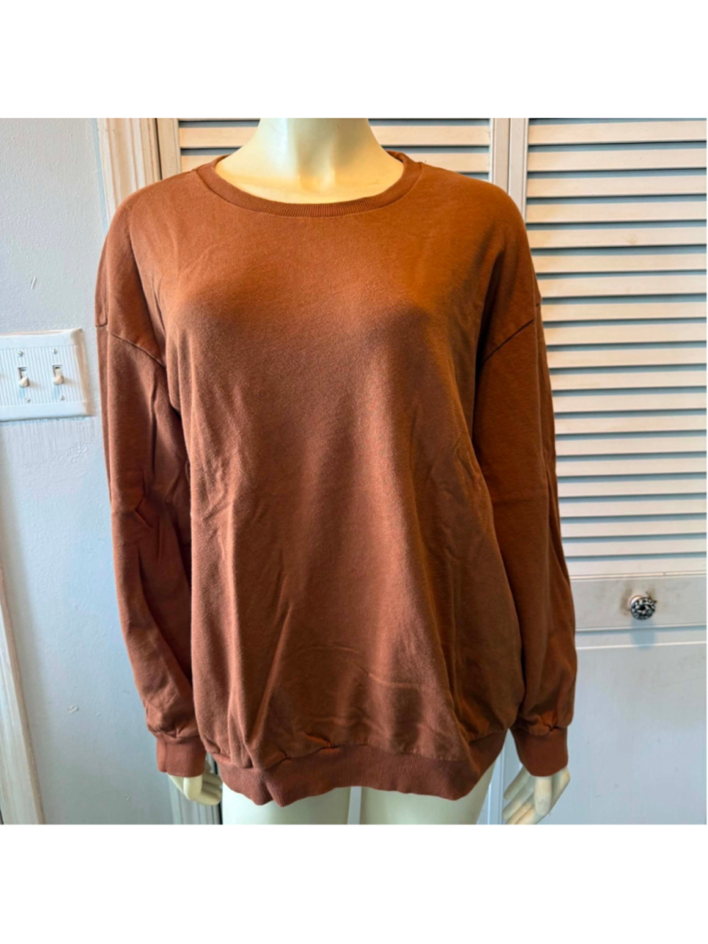 Women's SHEIN Brown Crew Neck Sweatshirt XL